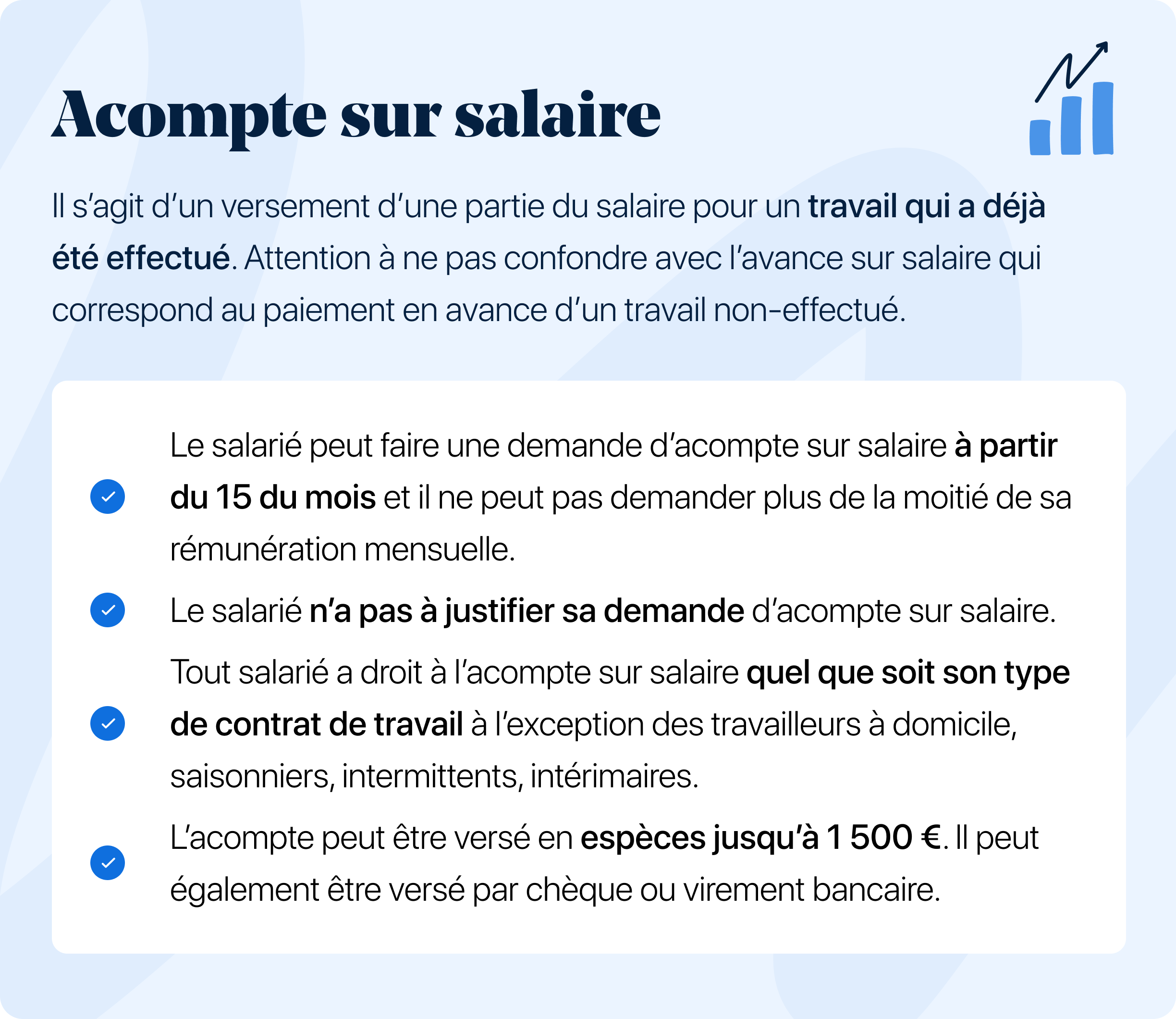 Proposition de loi pour faciliter la mise en place des acomptes sur salaire