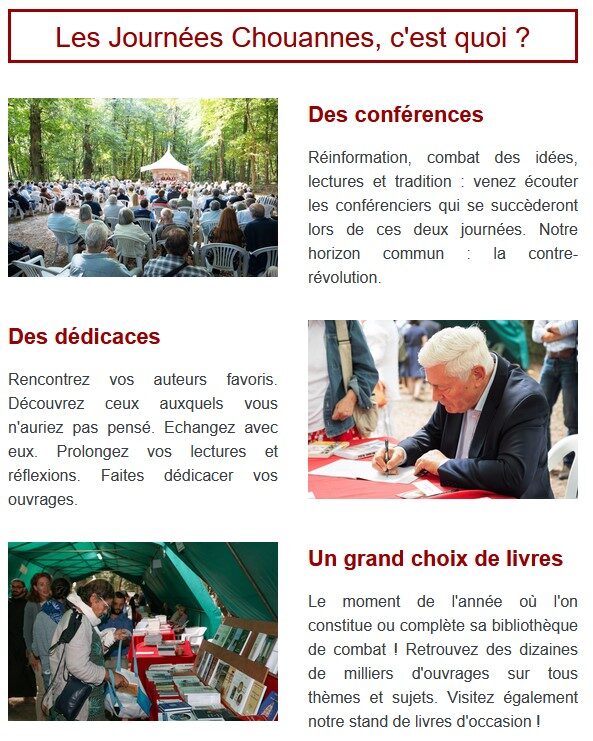 Les 55èmes Journées Chouannes : un rassemblement de pensée et d’idéaux à Chiré-en-Montreuil